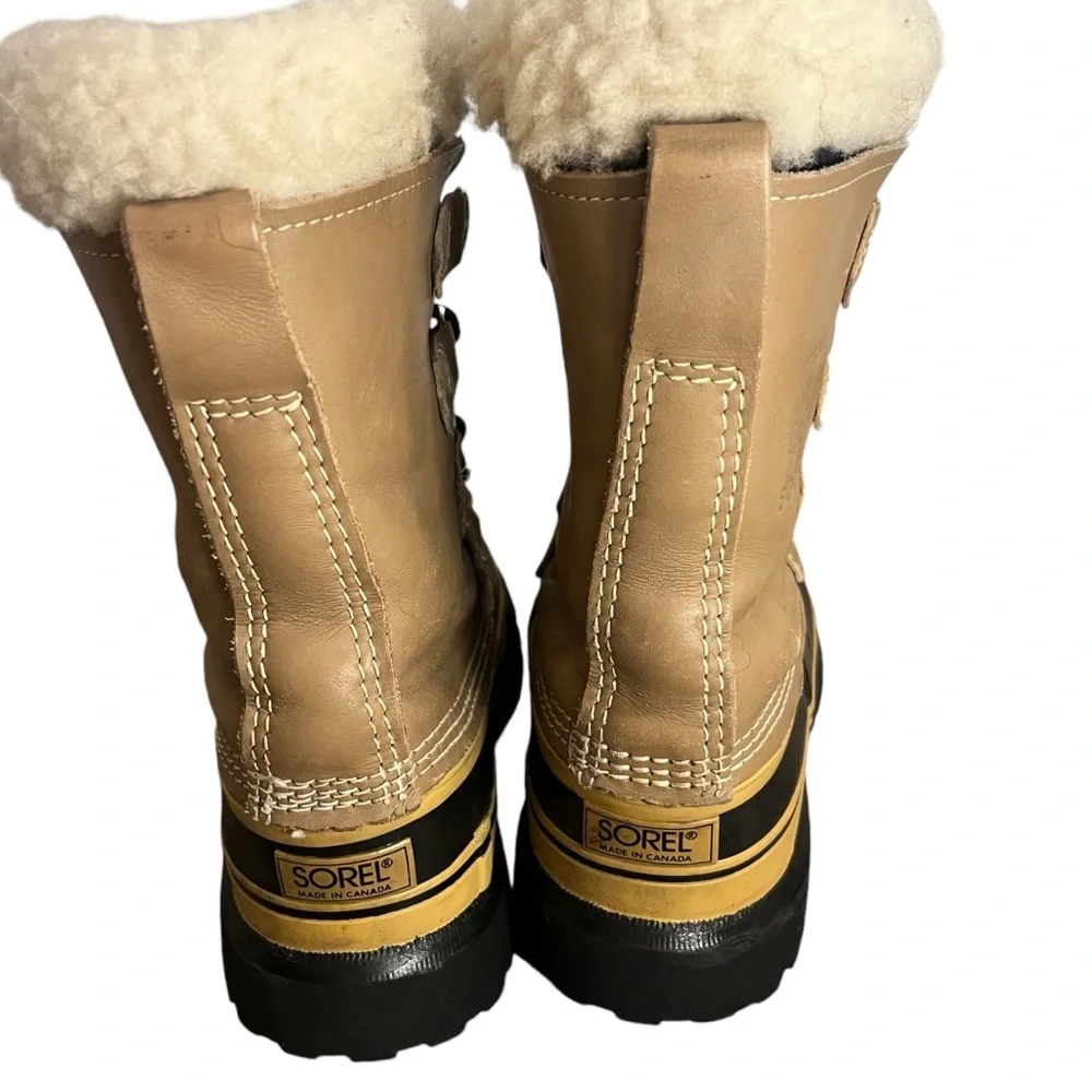 SOREL Caribou Waterproof Sherpa Wool Heavy Snow Winter Duck Boots unisex M7 W9